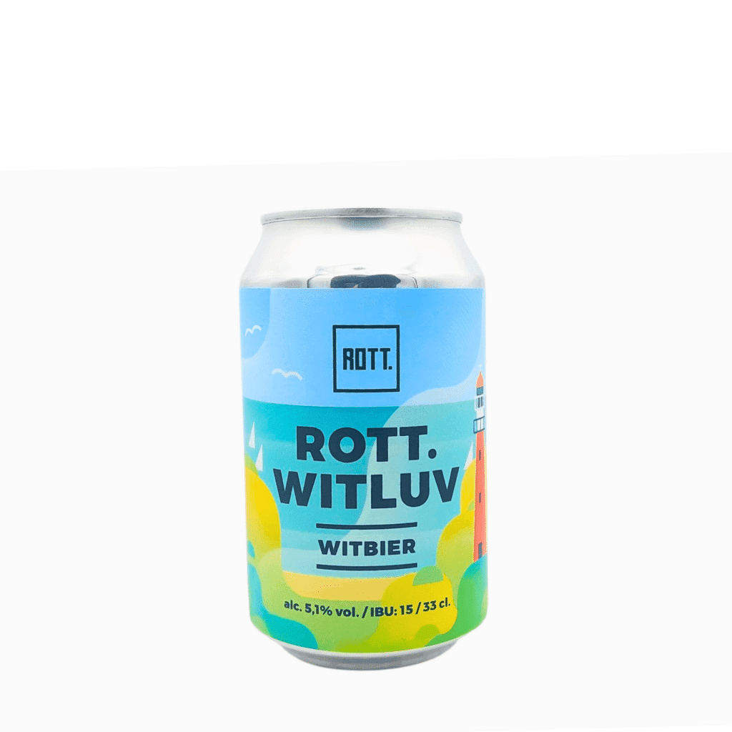 Rott. Brouwers Witluv Witbier 33cl blik – fris Witbier met citrus, korianderzaad en jeneverbes (5,1% ABV)