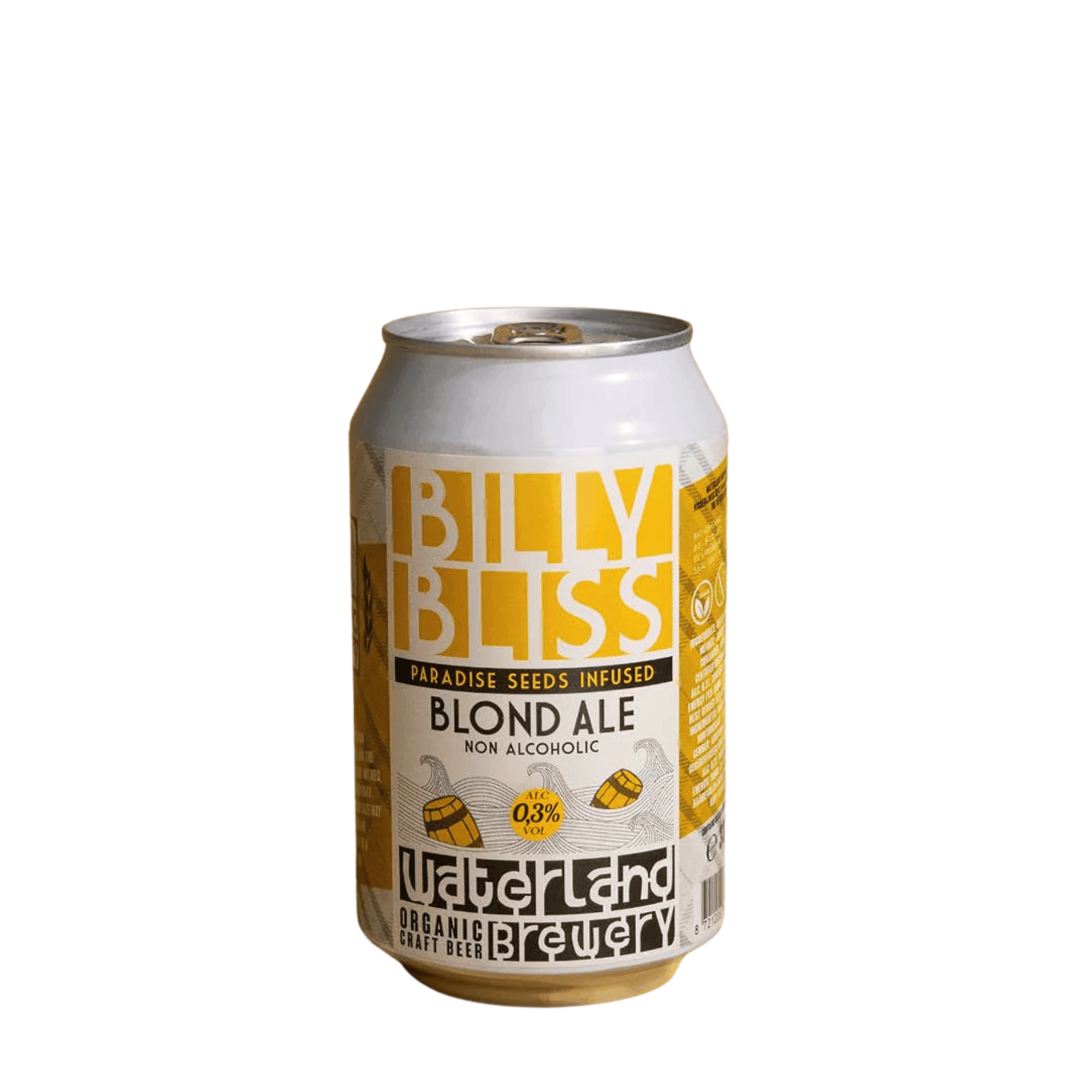 Waterland Brewery Billy Bliss – Non Alcoholic Blond Ale (0,3%) – Paradise Seeds infused – alcoholarm blond bier in blik