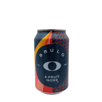 BRULO Five Fruit Gose – Alcoholvrij bier (0.0%) met mango, passievrucht, guave, abrikoos en sinaasappel – Untappd Award winnaar 2024 & 2025 – 330ml blik