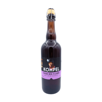 Kompel Prion des Fleurs honingbier 75cl fles met paars, wit en zwart label