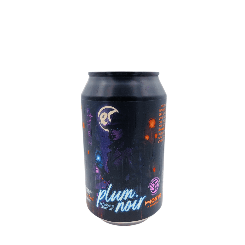 Plum Noir Baltic Porter met zwart, donkerpaars en lichtblauw etiket