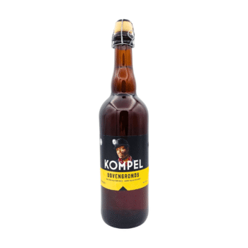 Kompel Bovengronds blond bierfles met zwart, wit en geel label