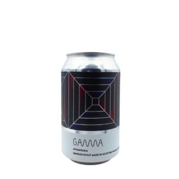 Aphantasia stout fles met zwart, donkerrood en donkerblauw label