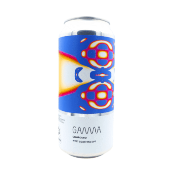 Compound West Coast IPA blik met blauw paars rood en geel oranje label