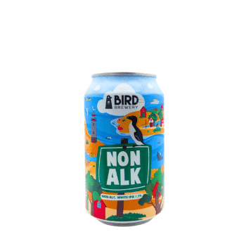 Non Alk white IPA blauw groen oranje label alcoholarm bier