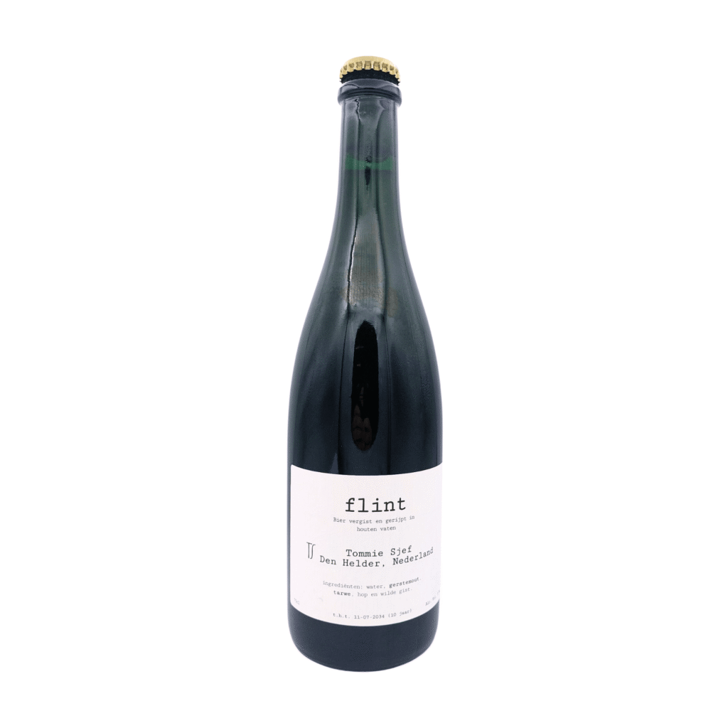 Flint wild ale zwart wit label geuze stijl complex bier