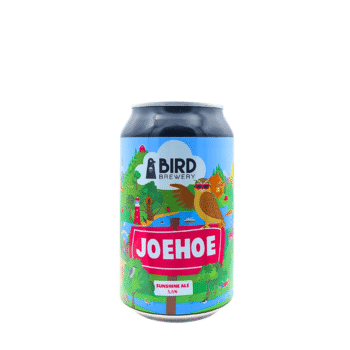 Joehoe lentebock blauw groen rood label fris bier