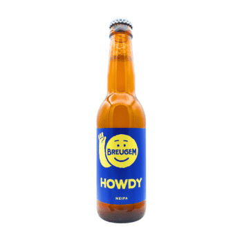Howdy NEIPA hel blauw en geel label