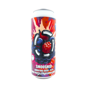 Smooshed smoothie sour oranje paars donkerblauw label