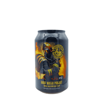 On Fire barrel aged stout zwart donkergeel oranje label bourbon