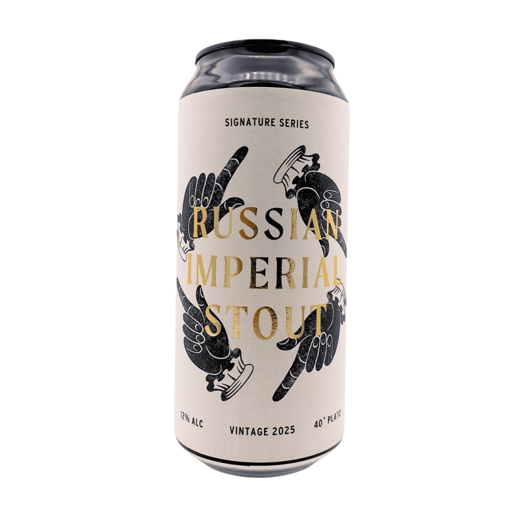 Kykao Russian Imperial Stout Vintage 2025 blik, een Russian Imperial Stout van 12% met 60 IBU en 40°+ Plato.