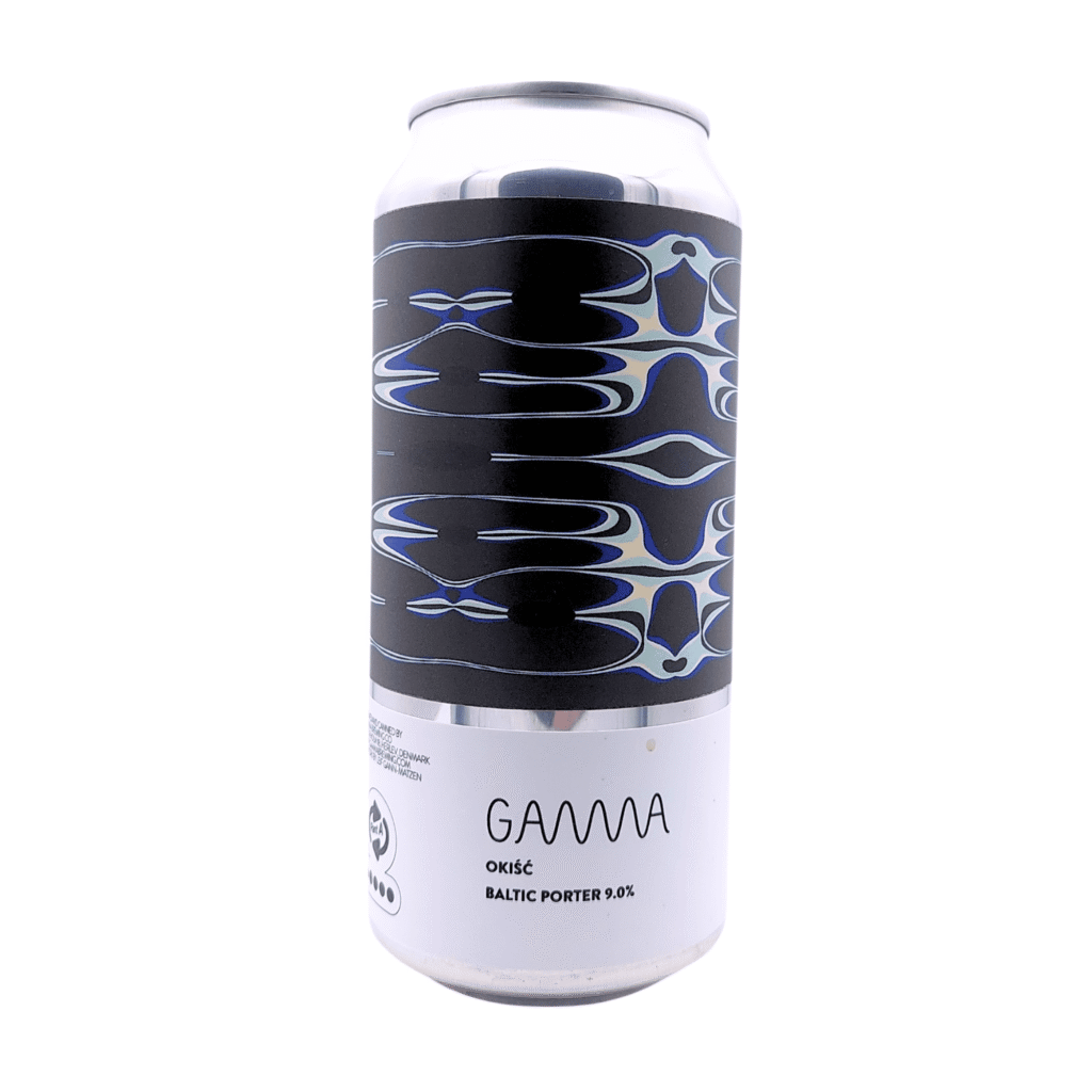 Gamma Okiść Baltic Porter blik 440 ml, een winterse Baltic Porter van 9,0% met tonen van chocolade, koffie en gerookte pruimen.