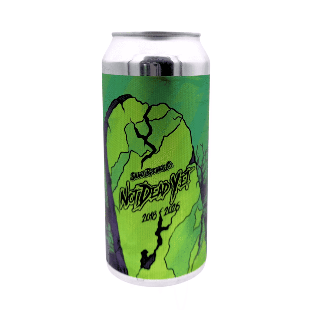 Salama Brewing Company Not Dead Yet blik, een Triple New England / Hazy IPA van 10% met Enigma, Nelson Sauvin en Dolcita hop.