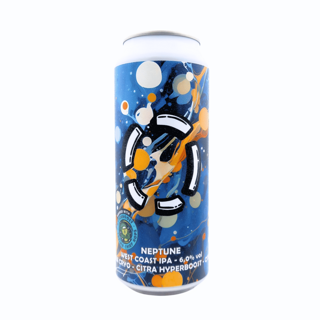 Neptune West Coast IPA blik 50 cl, een frisse en crispy IPA van 6% met Citra-hop en ongeveer 70 IBU.