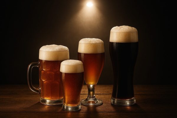 Verschillende bieren in de spotlight om ze uit te lichten